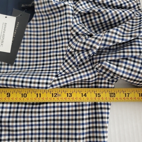 Banana Republic Plaid Sleeveless Dress Sz 0 Ruffle Split Sleeve - Picture 9 of 11